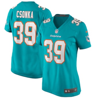 womens nike larry csonka aqua miami dolphins game retired pl